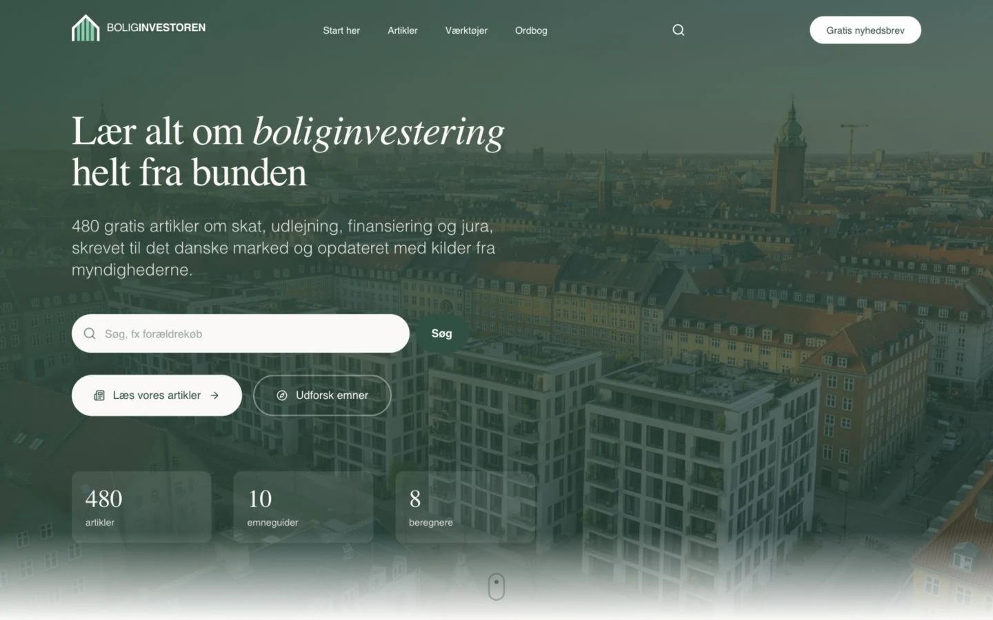 Forsiden på Boliginvestoren.dk